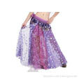 Decorative Chiffon Sequin Belly Dance Skirt for Show , Bell